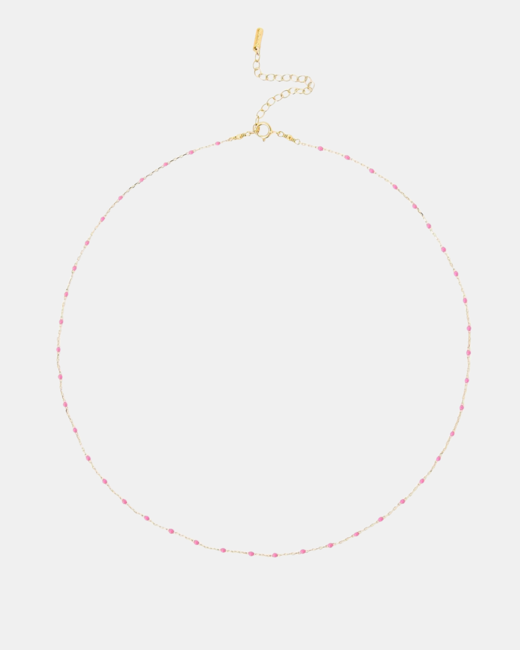 PINK ROSE ENAMEL BEAD NECKLACE