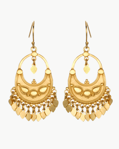 GOLD VEILS PETAL CHANDELIER EARRINGS