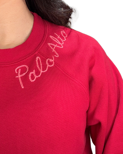 PALO ALTO CREW SWEATSHIRT IN ROSE RED