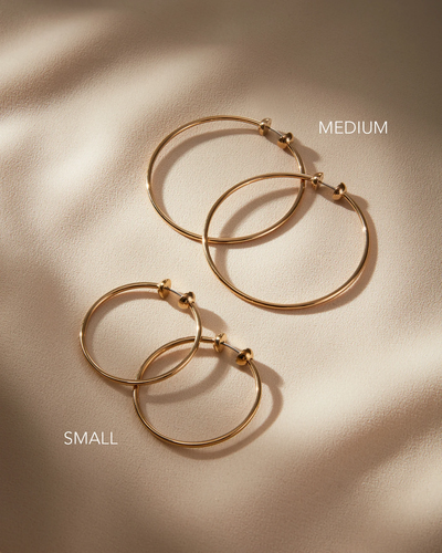 ICON HOOPS MEDIUM IN HIGH POLISH GOLD