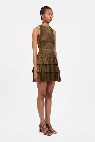 CECILY DRESS IN OLIVE - Romi Boutique