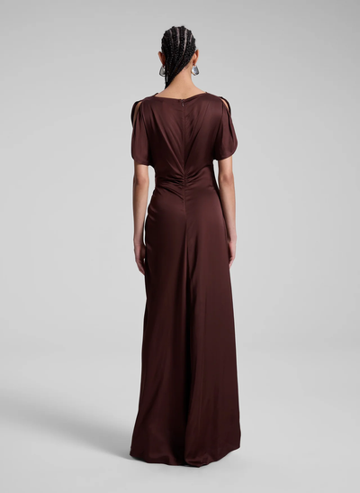 NADIA GOWN IN CHOCOLATE PLUM