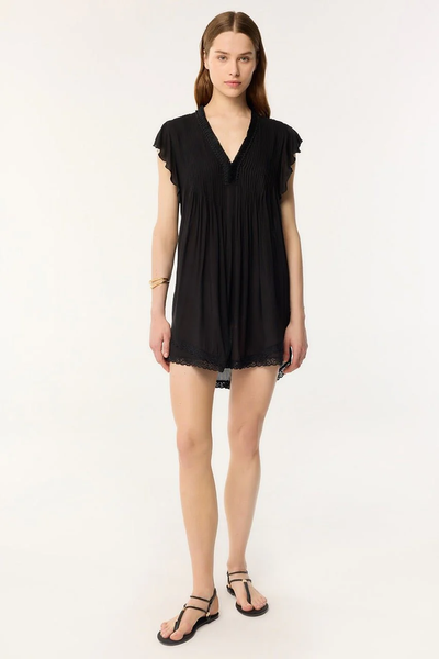 MINI DRESS SASHA IN BLACK PLAIN