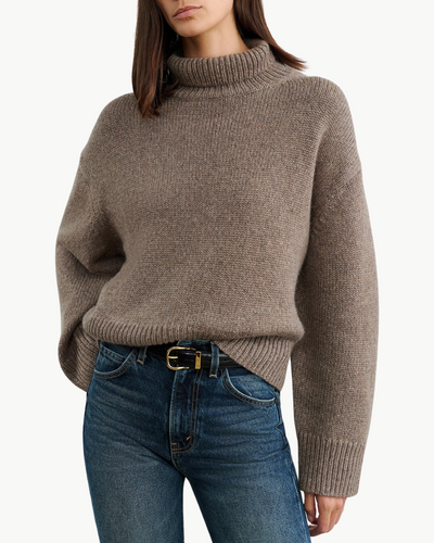 TABITHA SWEATER IN PEAT MELANGE