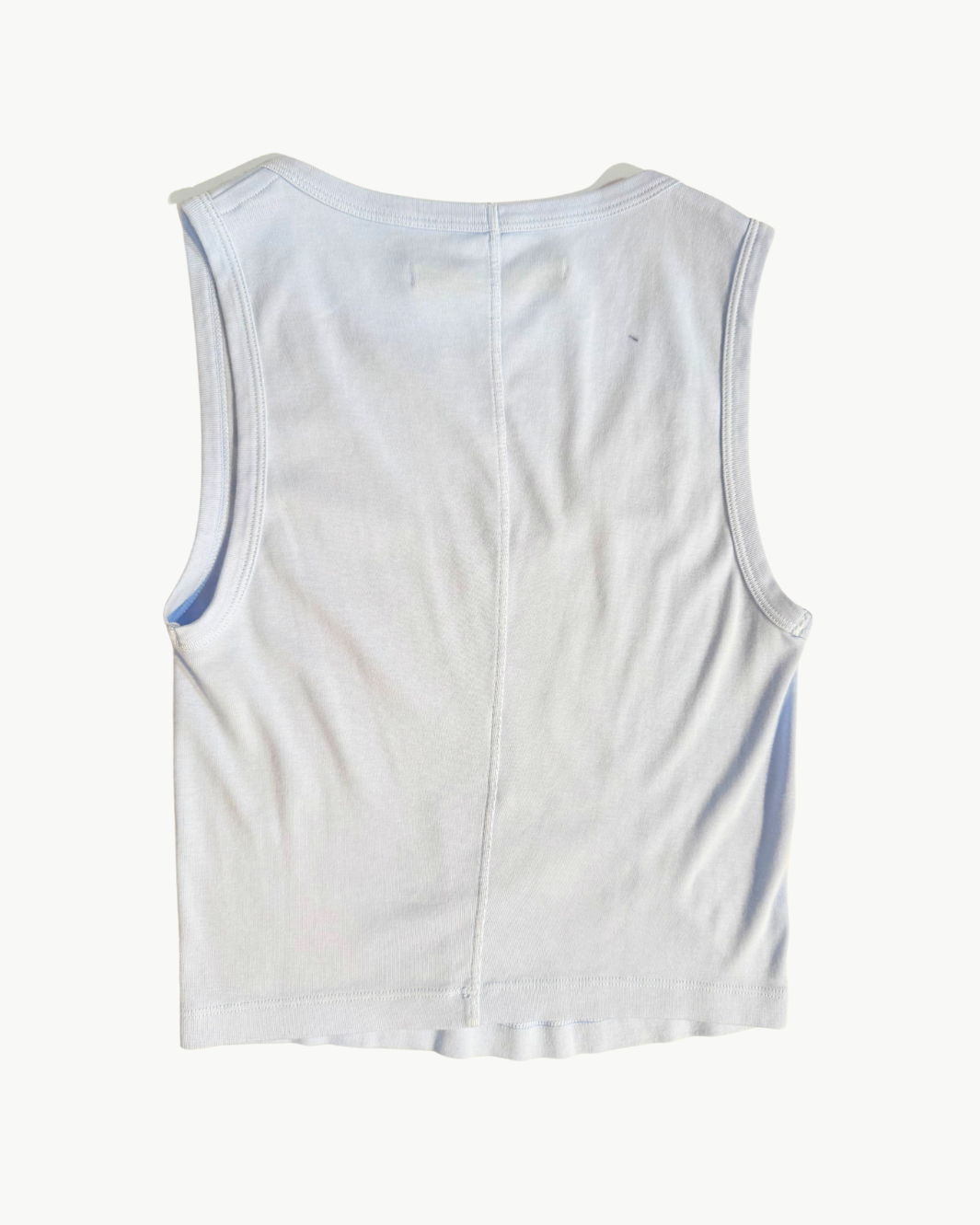 SUPIMA BABY RIB CROPPED TANK IN LIGHT BLUE