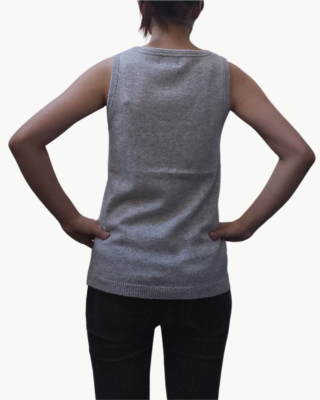 VIOLETTE CASHMERE TANK IN HEATHER GREY