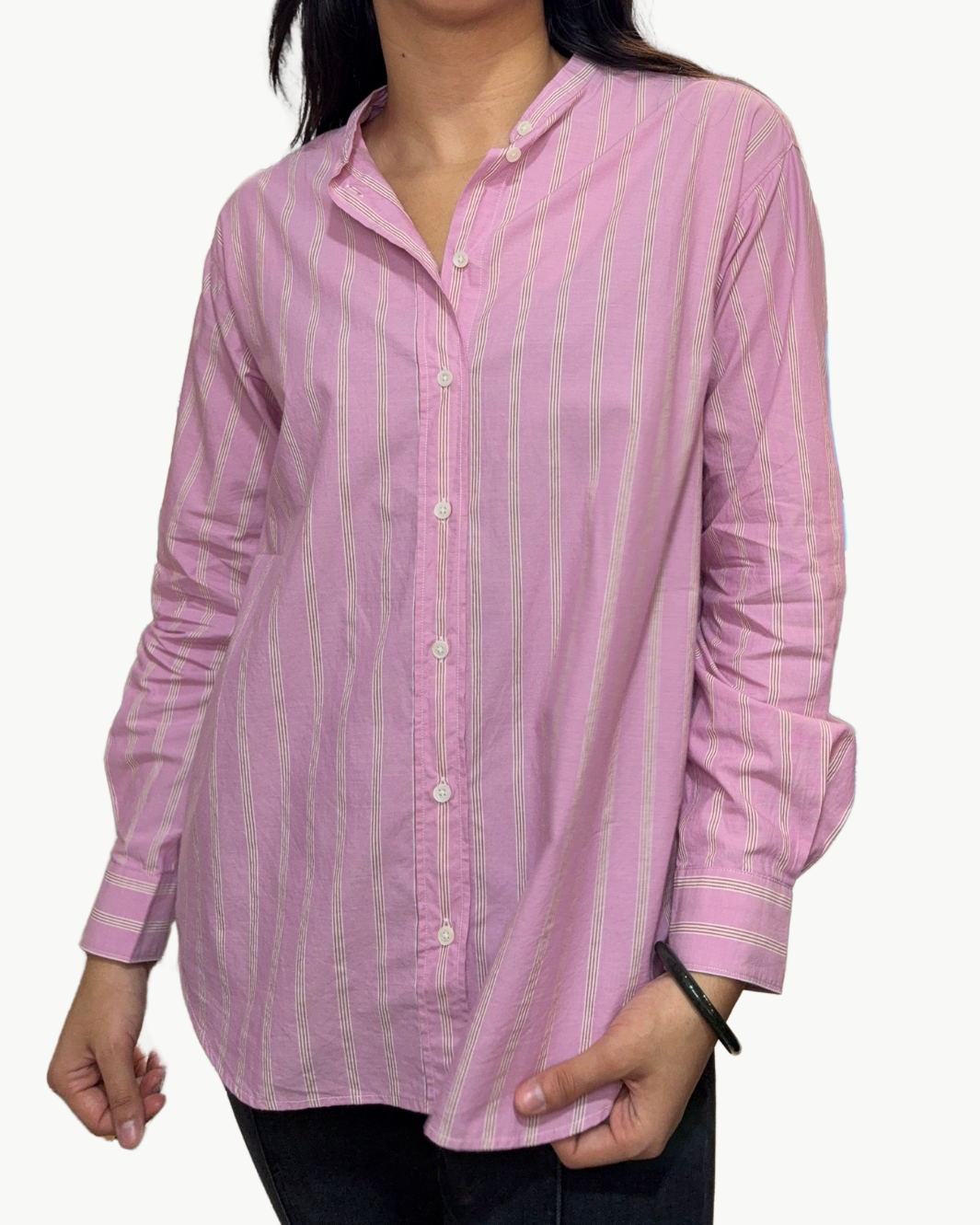 CRISTAL WOVEN SHIRT IN PINK