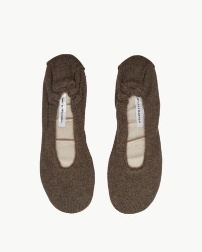 CASHMERE BALLET SLIPPER IN RUSSET BROWN