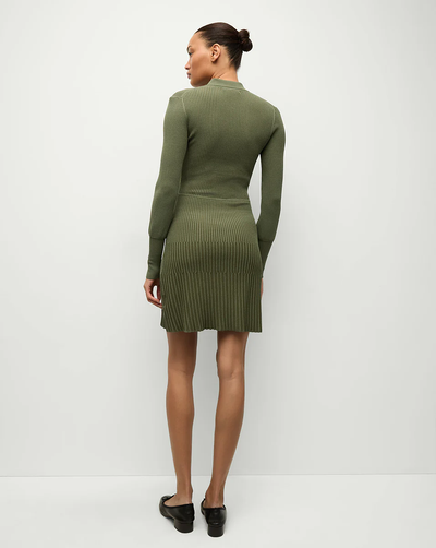 LAUPER KNIT DRESS IN STONE ARMY