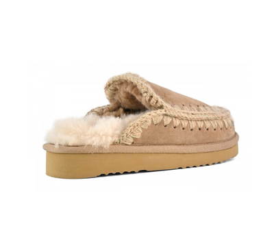 ESKIMO STITCHING CLOG/SLIPPER IN CAMEL