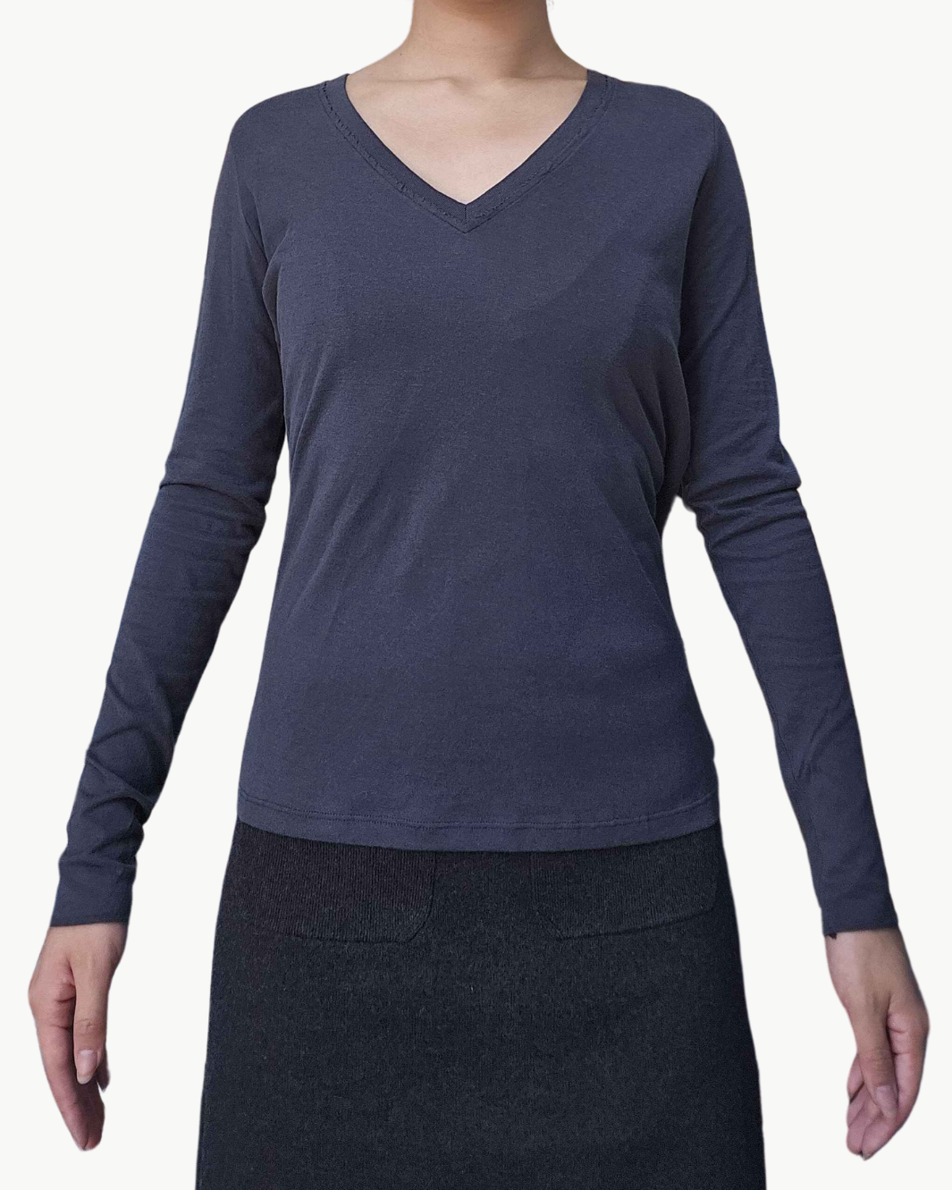 TIDIAN WOMAN KNIT T-SHIRT IN CHARCOAL