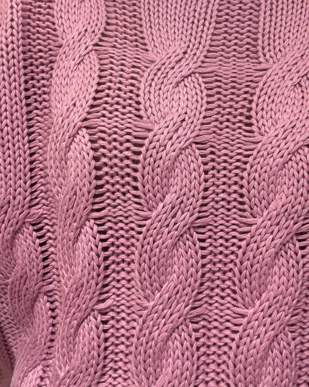 SYDNEY CABLE KNIT SWEATER IN ORCHID