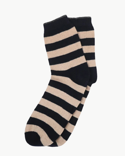 CASHMERE TIPPED STRIPE SOCKS