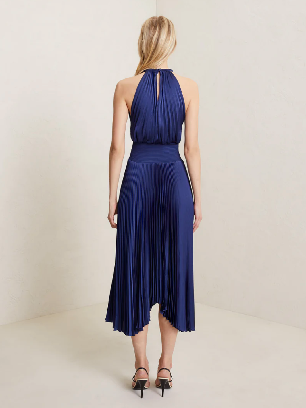 RENZO II PLEATED MIDI DRESS IN RIVIERA - Romi Boutique