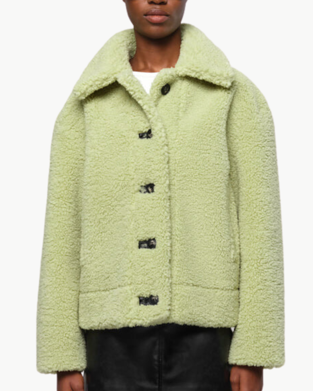 CHARLIE REVERSIBLE SHORT COAT IN PISTACHIO