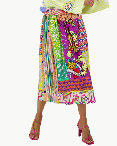 VANESSA PRINTED MIDI SKIRT IN ARTISIAN