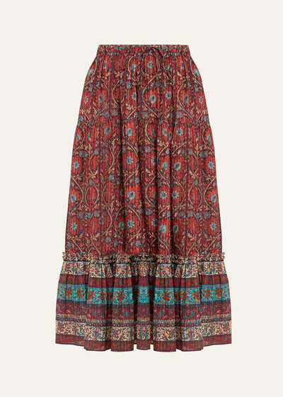 PAIGE SKIRT IN POMEGRANATE - Romi Boutique