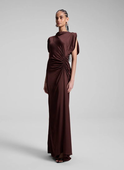 NADIA GOWN IN CHOCOLATE PLUM