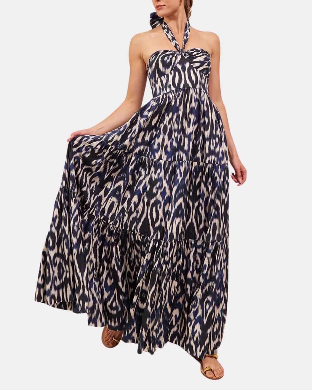 PIANA DRESS IN NAVY IKAT