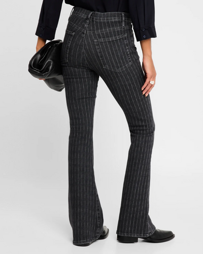 LE HIGH FLARE IN CHARCOAL PINSTRIPE