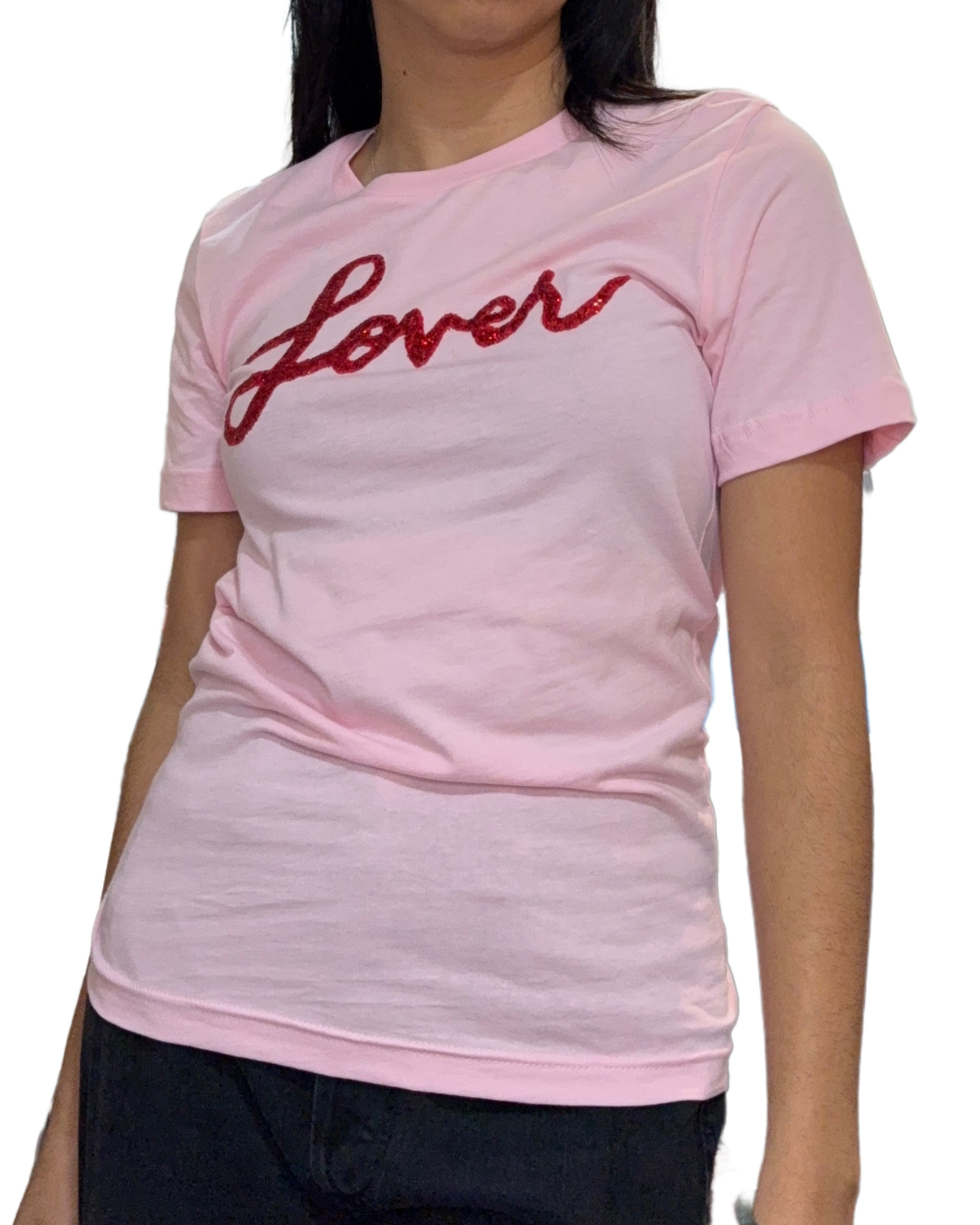 SEQUIN LOVER TEE IN PINK