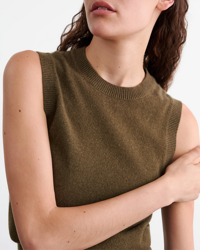 MAY SWEATER TANK IN DARK MOSS