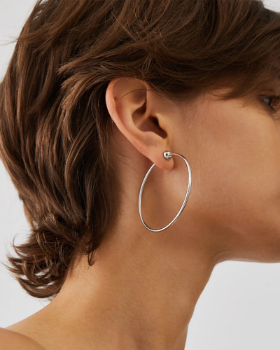 ICON HOOPS MEDIUM IN RHODIUM