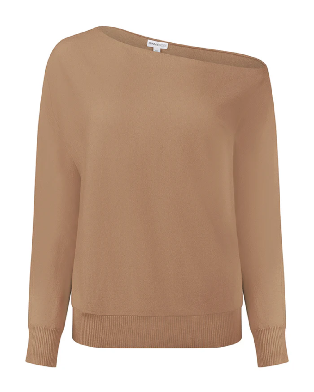 COTTON CASHMERE OFF THE SHOULDER IN CAMEL