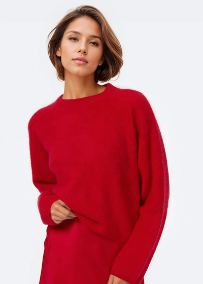 NIALL CASHMERE SWEATER IN CARDINAL