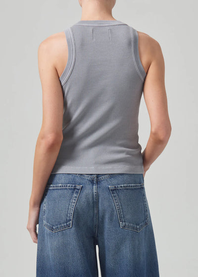 ISABEL RIB TANK IN CYCLONE GREY - Romi Boutique