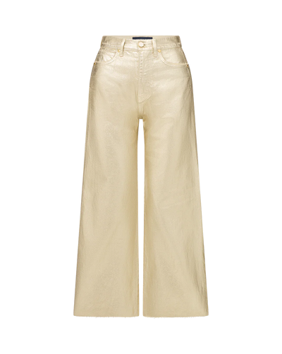 TAYLOR CROPPED HIGH RISE WIDE LEG METALLIC IN GOLD