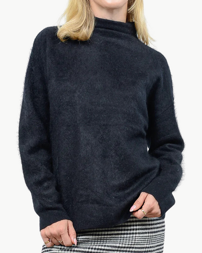 MORGAN CASHMERE MOCK NECK IN BLACK