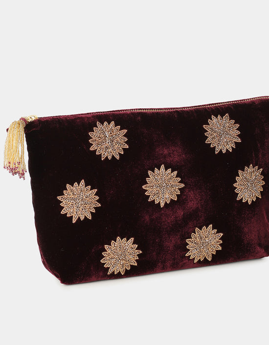 STAR MAKE UP BAG LARGE IN PLUM