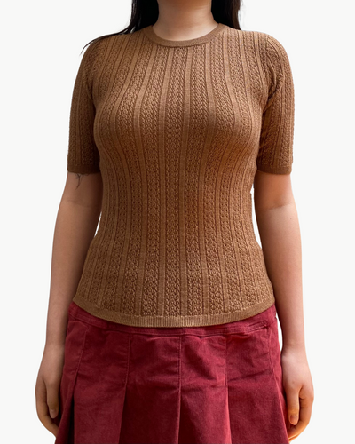 TINA SHORT SLEEVE CREW IN CAMEL