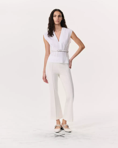 INES POPLIN TOP IN WHITE