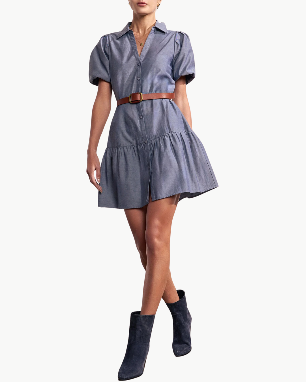 HAVANA MINI DRESS IN WASHED SLATE