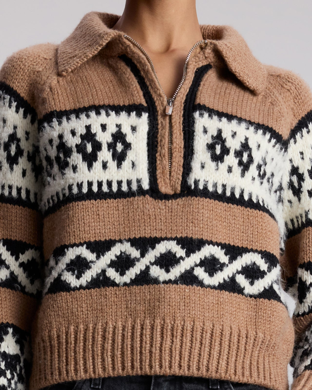 CARTER SWEATER IN CAMEL MULTI