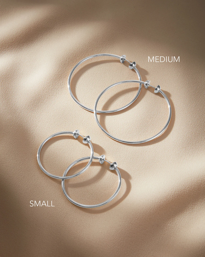 ICON HOOPS MEDIUM IN RHODIUM