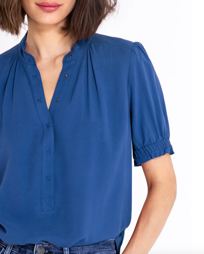 GO POP ON OVER TOP IN CORNFLOWER - Romi Boutique