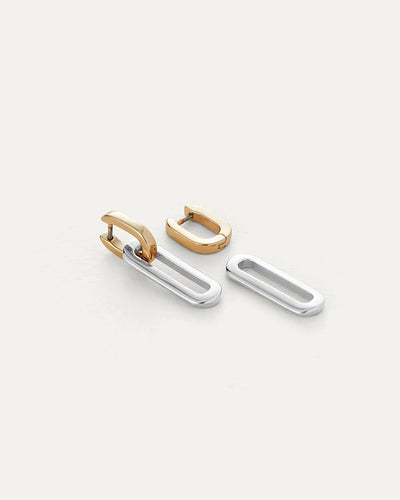 TEENI DETACHABLE LINK EARRINGS IN TWO TONE