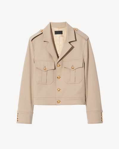 LISE CROPPED MILITARY BLAZER IN ROOSEVELT KHAKI