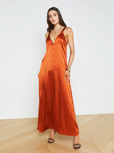 KELLEN SILK DRESS IN SIENNA