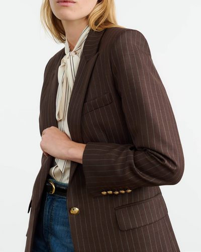 DIANE BLAZER IN BROWN PINSTRIPE