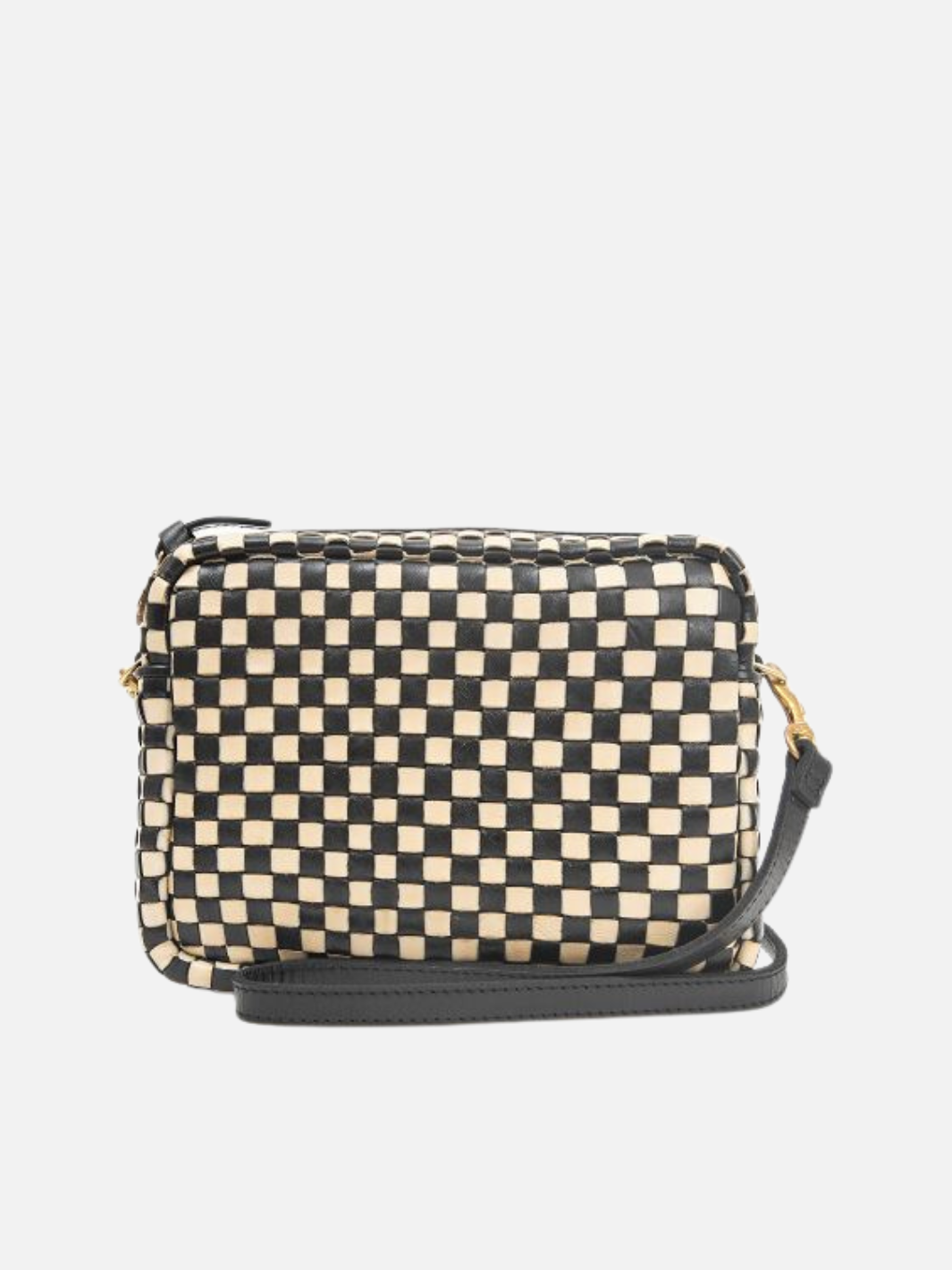 MIDI SAC WOVEN CHECKER IN BLACK AND CREAM