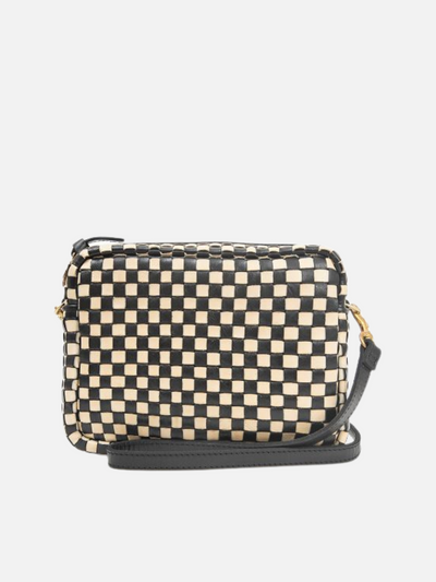 MIDI SAC WOVEN CHECKER IN BLACK AND CREAM