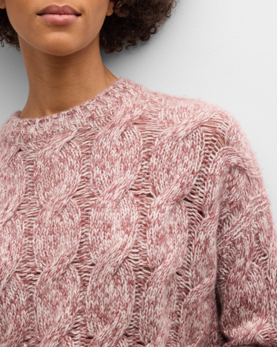 TRISTAN M MARLED CREWNECK PULLOVER IN MARLED CIMARRON