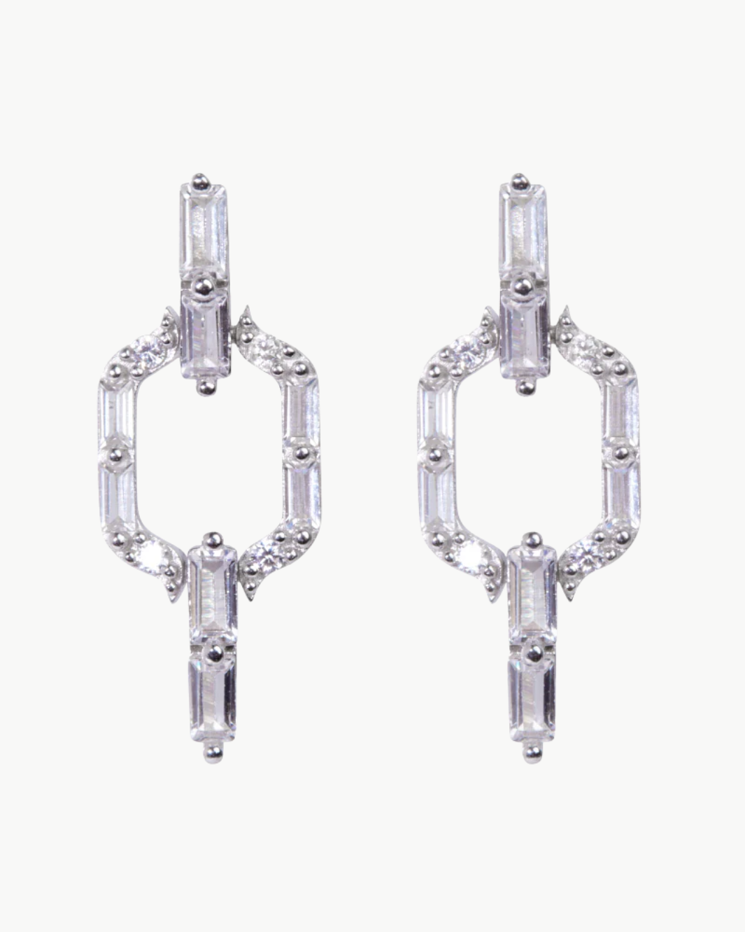 LIAM EARRINGS IN WHITE RHODIUM