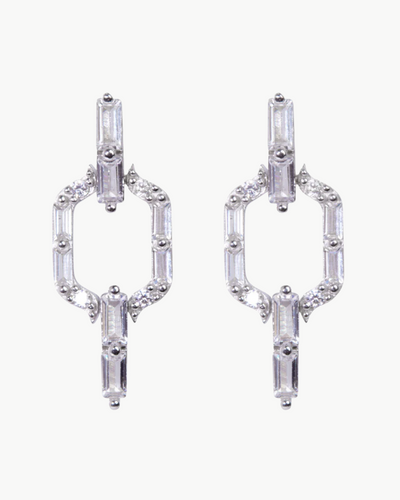 LIAM EARRINGS IN WHITE RHODIUM