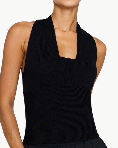 RAMONA HALTER TOP IN BLACK ONYX