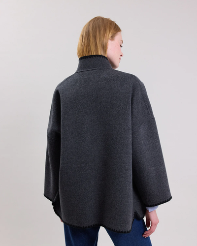 VALENTINE WOMAN WOVEN COAT IN ANTHRACITE